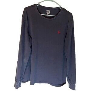 Polo Ralph Lauren Men's Navy Blue Normcore Minimalist Long Sleeve Tee Sz L